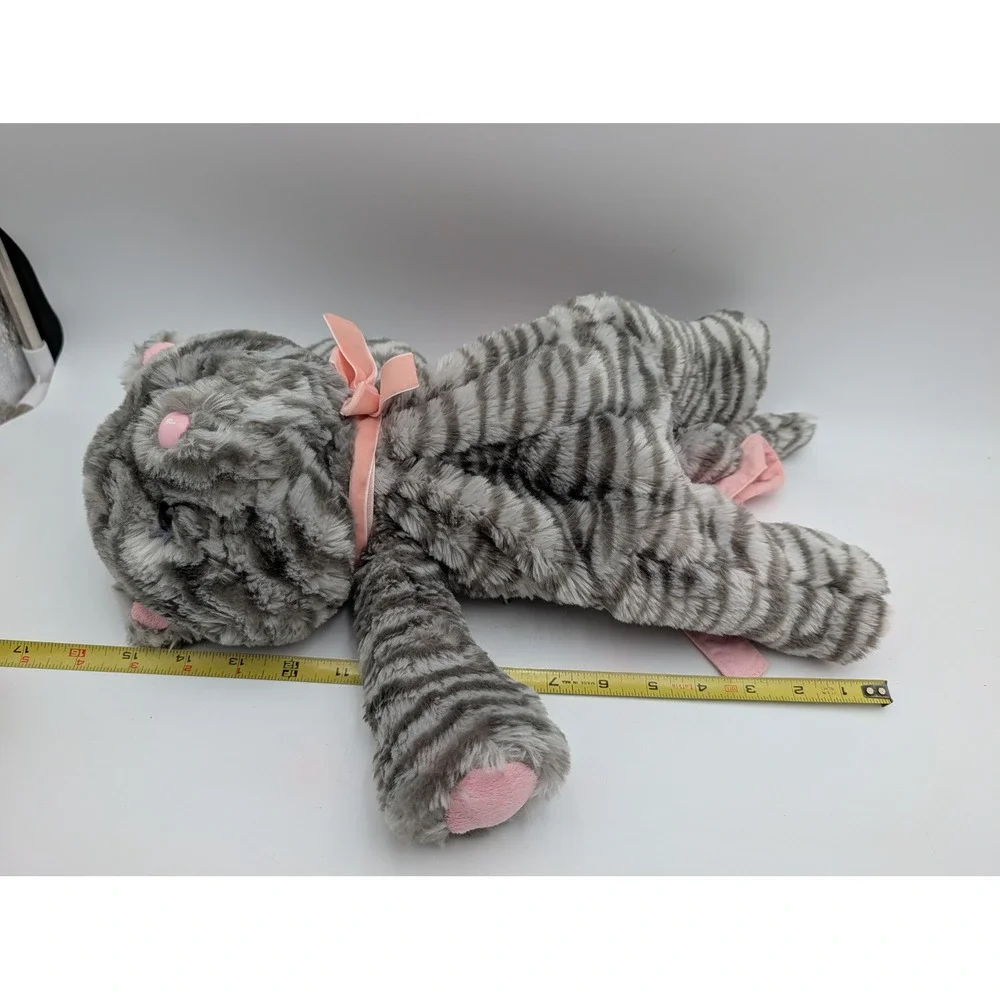 Gymboree Plush Backpack Gray Pink Striped Cat Kitten Ribbon Bow 2007